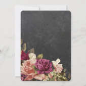 ヴィンテージ素朴ブルゴーニュのフローラ・チョーク結婚ボード 招待状 (裏面)