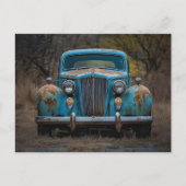 ヴィンテージ素朴ブルーカー ポストカード (正面)