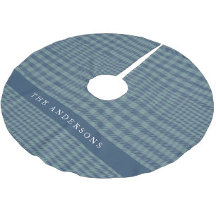 ヴィンテージ素朴ブルーグレンプラパーソナライズされたイド ブラッシュドポリエステルツリースカート