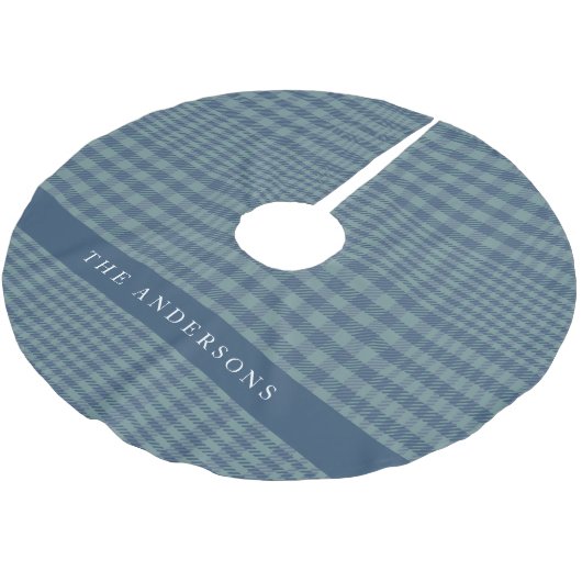 ヴィンテージ素朴ブルーグレンプラパーソナライズされたイド ブラッシュドポリエステルツリースカート (アングル)