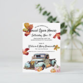 ヴィンテージ素朴ブルートラック紅葉オープンハウス シーズンポストカード (スタンド正面)