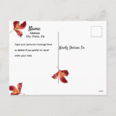 ヴィンテージ素朴ブルートラック紅葉オープンハウス シーズンポストカード (裏面)