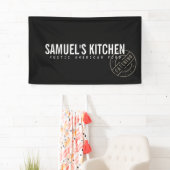 ヴィンテージ素朴プはっきりしたスタンプ付きロゴ濃い灰色 横断幕 (インサイチュ)