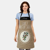 ヴィンテージ素朴プラムジャムパーソナライズされたエプロン エプロン (着用した状態)