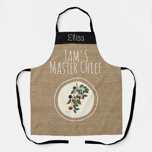 ヴィンテージ素朴プラムジャムパーソナライズされたエプロン エプロン (正面)