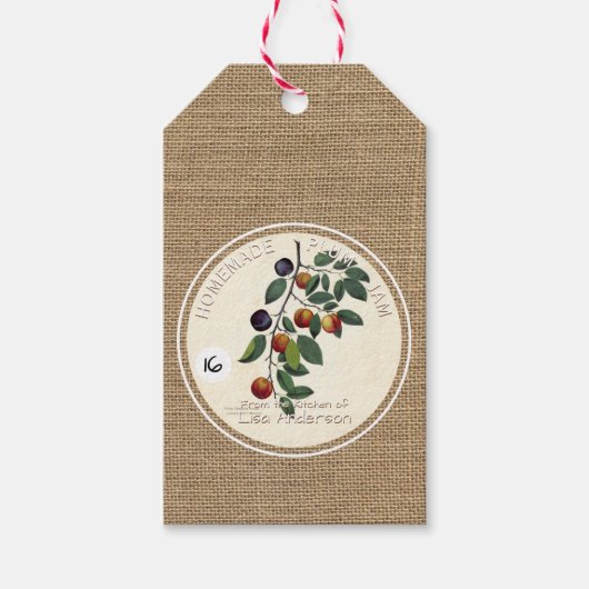 ヴィンテージ素朴プラムジャム企業のギフトラベル ギフトタグ (正面)
