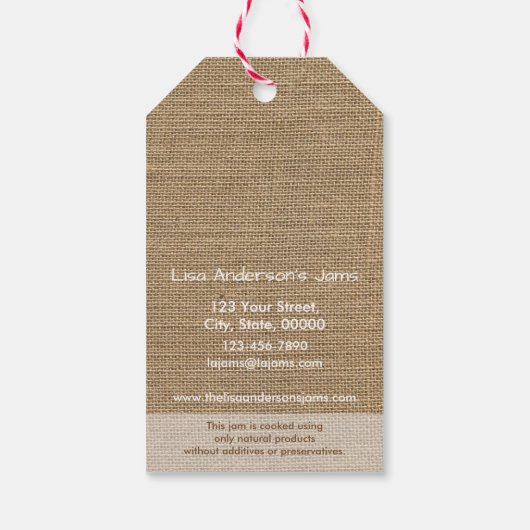 ヴィンテージ素朴プラムジャム企業のギフトラベル ギフトタグ (裏面)