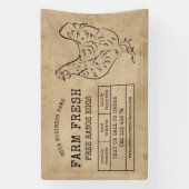 ヴィンテージ素朴ヘンファームフレッシュエッグマーケティング 横断幕 (縦)