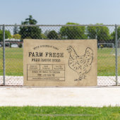 ヴィンテージ素朴ヘンファームフレッシュエッグマーケティング 横断幕 (インサイチュ)