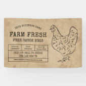ヴィンテージ素朴ヘンファームフレッシュエッグマーケティング 横断幕 (横)