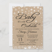ヴィンテージ素朴ベビーの冷たい屋外ベビースシャワー 招待状 (正面)