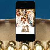 ヴィンテージ素朴ベージュのイースターパーソナライズされた写真 シーズンカード