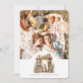 ヴィンテージ素朴ベージュのイースターパーソナライズされた写真 シーズンカード (正面)