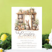 ヴィンテージ素朴ベージュイースターブランチ 招待状