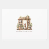 ヴィンテージ素朴ベージュイースターラビットファミリー名 ラッピングペーパーシート (正面3)