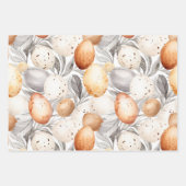 ヴィンテージ素朴ベージュイースターラビットファミリー名 ラッピングペーパーシート (正面2)