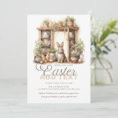ヴィンテージ素朴ベージュイースター 招待状 (スタンド正面)