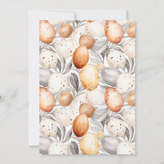 ヴィンテージ素朴ベージュイースター 招待状 (裏面)