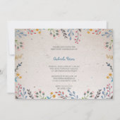 ヴィンテージ素朴ベージュファースト聖餐式フローラ 招待状 (裏面)