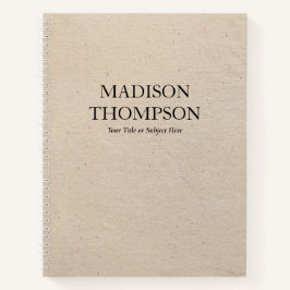 ヴィンテージ素朴ベージュ紙シンプルプロフェッショナル ノートブック