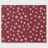 ヴィンテージ素朴ペパーミンツスパイスレッドクリスマス ラッピングペーパー (フラット)