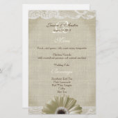 ヴィンテージ素朴ホワイトデイジーとレースメニュー (正面/裏面)