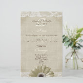 ヴィンテージ素朴ホワイトデイジーとレースメニュー (スタンド正面)