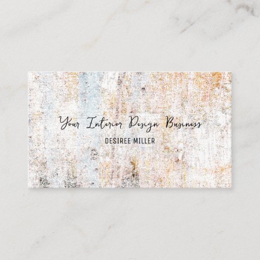 ヴィンテージ素朴ホワイトベージュ動揺してテクスチャ 名刺 (正面)