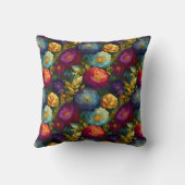 ヴィンテージ素朴ボタニカルシックフローラデザイン クッション (裏面)