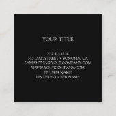 ヴィンテージ素朴ボタニカルリーフブランチスクエアブシン スクエア名刺 (裏面)