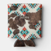 ヴィンテージ素朴ボホサウスウエスコーヒドターコイズ 缶クーラー (正面)