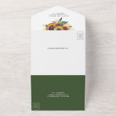 ヴィンテージ素朴ボホサンフラワー結婚ズ オールインワン招待状 (外側)