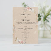 ヴィンテージ素朴ボホ結婚ス 出欠カード (スタンド正面)