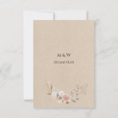 ヴィンテージ素朴ボホ結婚ス 出欠カード (裏面)