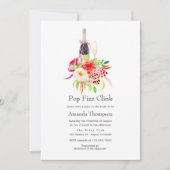 ヴィンテージ素朴ポップ・アートのチャームフィズリンクブライダルシャワー 招待状 (正面)