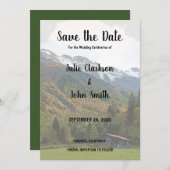 ヴィンテージ素朴マウンテンウェディング日付を保存 セーブザデート (正面/裏面)