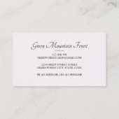 ヴィンテージ素朴マウンテンキャビンロッジ 名刺 (裏面)