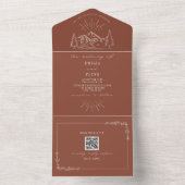 ヴィンテージ素朴マウンテンテラコッタRSVP QRコードAl オールインワン招待状 (内側)