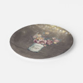 ヴィンテージ素朴マウヴと金ゴールドフローラメイスンジャー ペーパープレート (アングル)