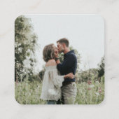 ヴィンテージ素朴ミニマルQRコー結婚ド エンクロージャーカード (裏面)