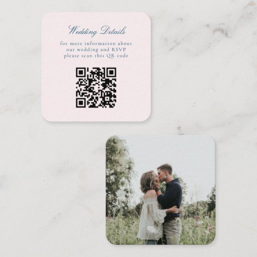 ヴィンテージ素朴ミニマルQRコー結婚ド エンクロージャーカード (正面/裏面)