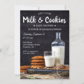 ヴィンテージ素朴ミルクとクッキー赤ちゃんシャワー 招待状 (正面)
