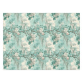 ヴィンテージ素朴ミントカフランスのントリー テーブルクロス (正面(横))