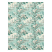 ヴィンテージ素朴ミントカフランスのントリー テーブルクロス (正面)