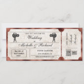 ヴィンテージ素朴ムービーチケット日付の保存 招待状 (正面)