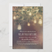 ヴィンテージ素朴メイソンの瓶ライト赤ちゃんシャワー 招待状 (正面)