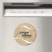 ヴィンテージ素朴モノグラム日付の保結婚存 マグネット (インサイチュ (食洗機))