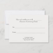 ヴィンテージ素朴モース商品券 (裏面)