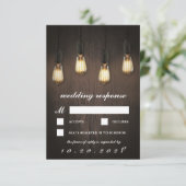 ヴィンテージ素朴ライツシック結婚式RSVPカード 出欠カード (スタンド正面)