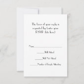 ヴィンテージ素朴ライトネイビーブルー結婚ズ 出欠カード (裏面)